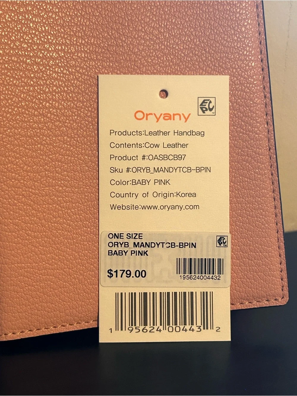 ORYANY Baby Pink Genuine Leather Mandy Crossbody With Passport Holder NWTS